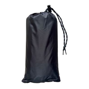 Bushcamp Ripstop Regn Poncho med lomme set i farven Sort i opbevaringspose