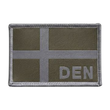 Bushcamp Velcro Patch, Dansk Flag, Oliven