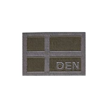 Bushcamp Velcro Patch, Dansk Flag, Small, Oliven