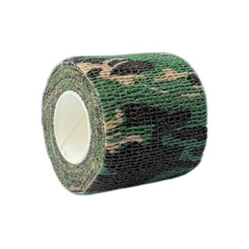 Bushcamp Camouflage sløringstape 4,5 m x 5 cm set i farven Woodland