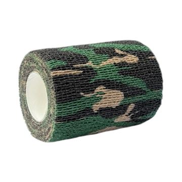 Bushcamp Camouflage Sløringstape 4,5 m x 7,5 cm, Woodland