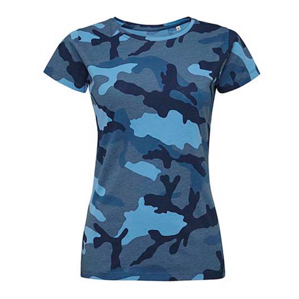 Camouflage T-shirt til damer i Blue camo