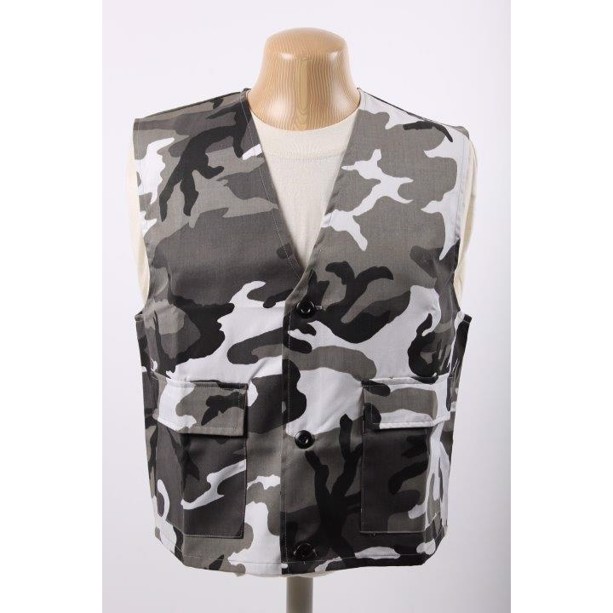 urban camouflage vest med 2 lommer