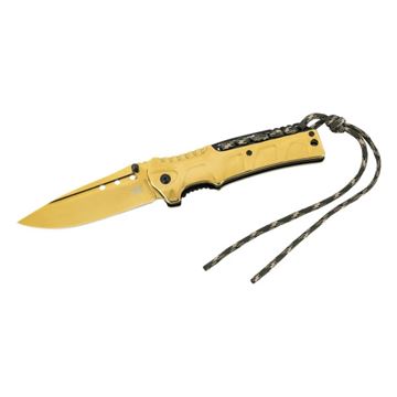 CJH Herbertz Enhåndsbetjent Foldekniv set i farven Guld med Paracord i Camo