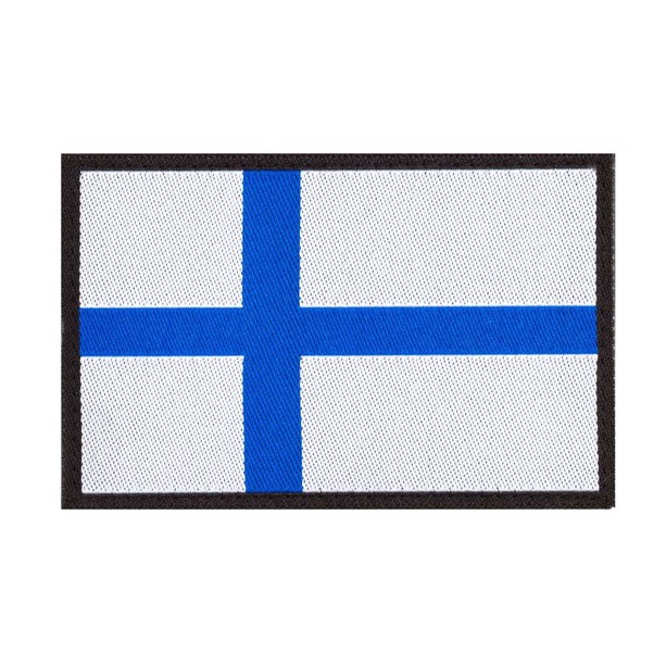 Clawgear stofmærke med finsk flag og velcro på bagsiden