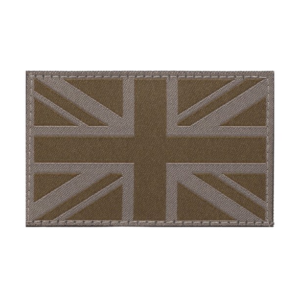 Clawgear stofmærke med Storbritanniens flag, Oliven udgave