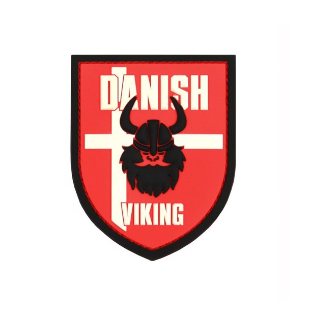 Rødt 3D Danish Viking mærke