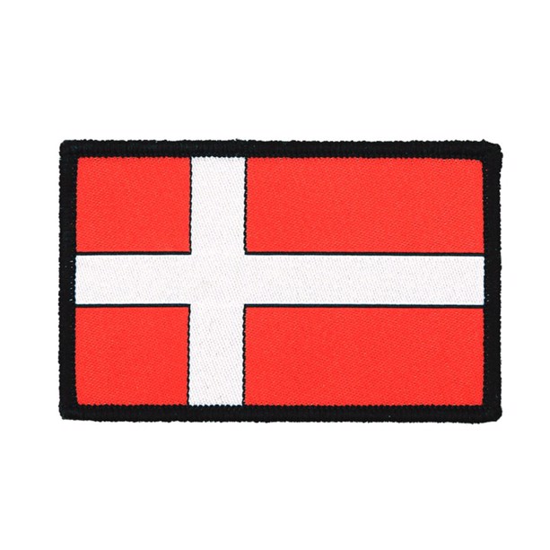 Broderet dannebrogsflag med velcrobagside