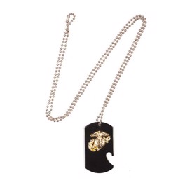 Dog tag med oplukker US Marine, Sort