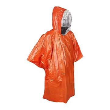 Emergency Poncho med Nødfløjte set i farven Orange