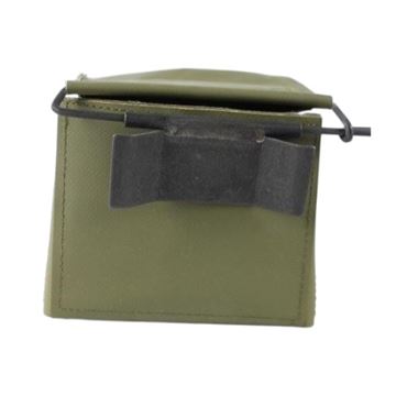 etui DK militær grøn gummieret nylon med velcro luk set med beslag