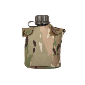 Militær feltflaskesæt med plastflaske og nylon hylster