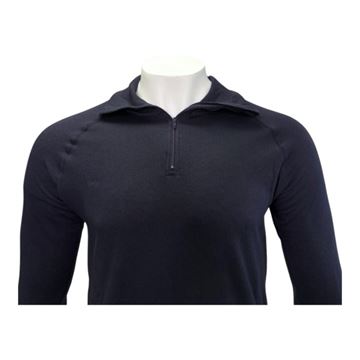 Forsvarets Langærmet Undertrøje, Høj Hals, Navy, Ubrugt set med detaljer