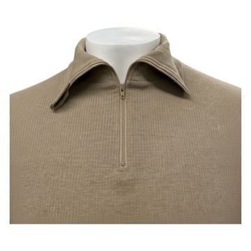 Forsvarets Langærmet Undertrøje, Høj Hals, Ørken, Ubrugt set med detaljer