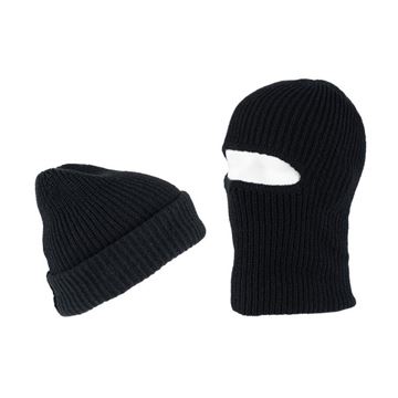 Balaclava Watch Cap 2 i 1 set i farven Sort