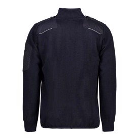 Strikket ID pullover i navy 