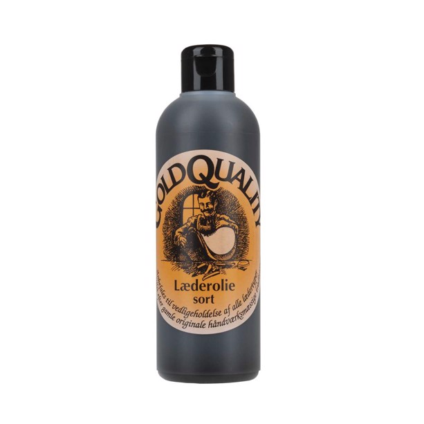 Gold Quality læderolie i sort, 250 ml