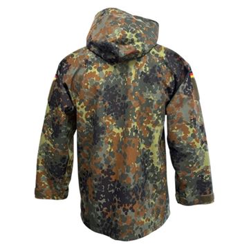 Goretex Regnjakke, Flecktarn, Brugt set bagfra