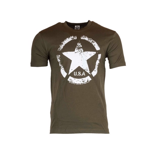 Blød t-shirt i bomuld med Armystar-print