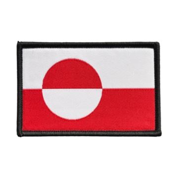 Grønland Flag Broderet Patch med Velcro, 7,5 x 5,5 cm