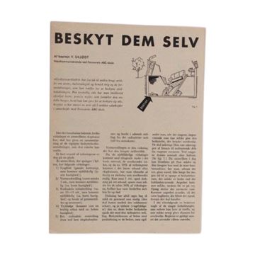 Civilforsvarets Hæfte, "Beskyt Dem selv", 12 sider, Ubrugt