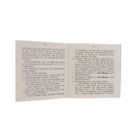 Hæfte, Gasmaske M. 1938, vejledning set med opslag i tekstindhold