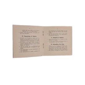 Hæfte, "HTK Industri-Ansigtsmaske, 1938" opslag med tekstindhold