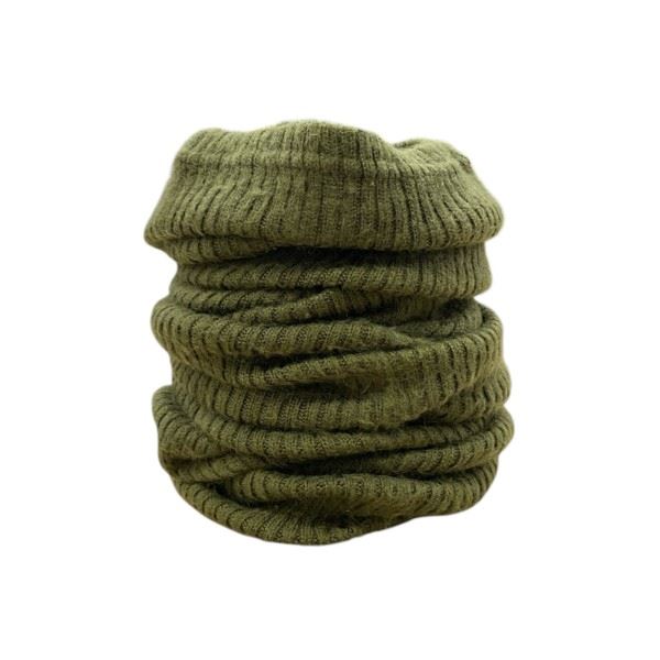 Halsrør, dansk militær, 100% uld, Grøn, Brugt, set foldet