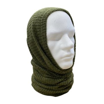 Halsrør, dansk militær, 100% uld, Grøn, Brugt, set på model