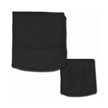 Handsketaske i sort nylon med bæltestropper til politibælte