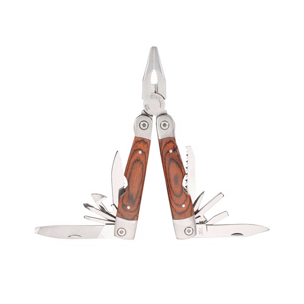 Herbertz Multitool med flot pakkatræ håndtag