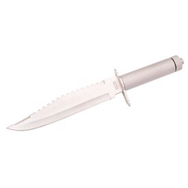 Herbertz Survival kniv i sølv aluminium