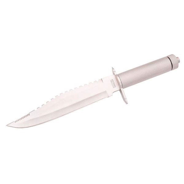 Herbertz Survival kniv i sølv aluminium