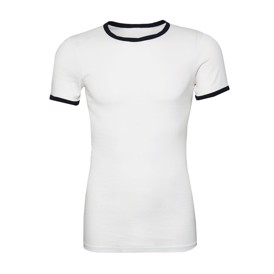 Hvid marine t-shirt med blå kanter