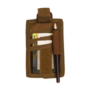 Mil-Tec ID Kort Holder med Velcro set i farven Dark Coyote bagfra