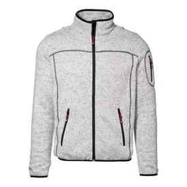 ID strikfleece herre cardigan i grå