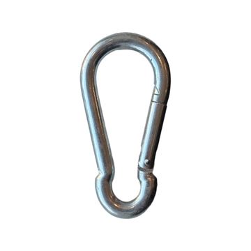 Karabinhage i stål, 5 x 10 cm, Brugt