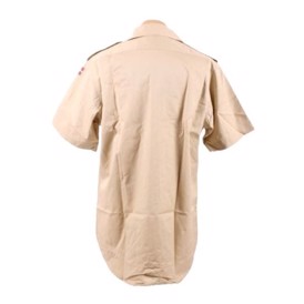 Khaki marineskjorte med kort ærme og flag, ubrugt set bagfra