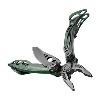 Leatherman Skeletool CX, 7 værktøjer set i farven OD Green åben