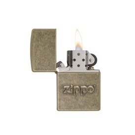 Messing Zippo lighter med logo