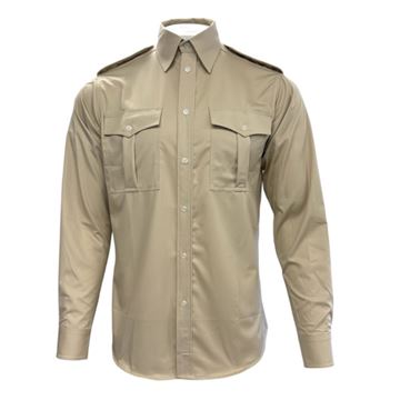 M/95 Khaki Skjorte Fra Søværnet, Med Flag, Ubrugt