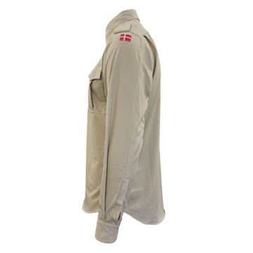 M/95 Khaki Skjorte Fra Søværnet, Med Flag, Ubrugt set fra siden
