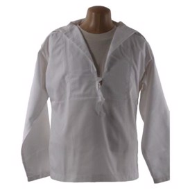 sømands busseronne dansk hvid med hvid krave