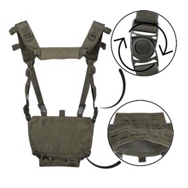 Mil-Tec Chest Rig Lightweight i farven Oliven med detaljer