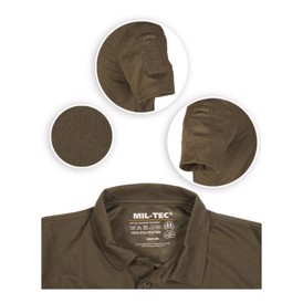 Mil-Tec Tactical Quick Dry Polo T-shirt set med detaljer