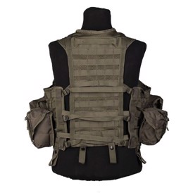 Mil-Tec Tactical Vest 8 lommer set i farven Oliven bagfra