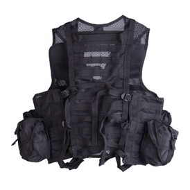 Mil-Tec Tactical Vest 8 lommer set i farven Sort bagfra