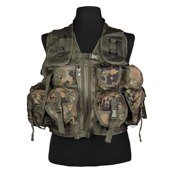 Mil-Tec Tactical Vest med 9 lommer set i farven Flecktarn Camouflage