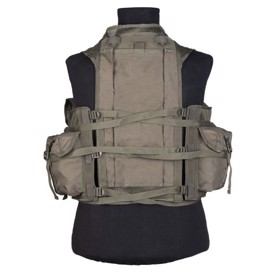 Mil-Tec Tactical Vest med 9 lommer set i farven Oliven bagfra