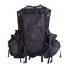 Mil-Tec Tactical Vest med 9 lommer set i farven Sort bagfra